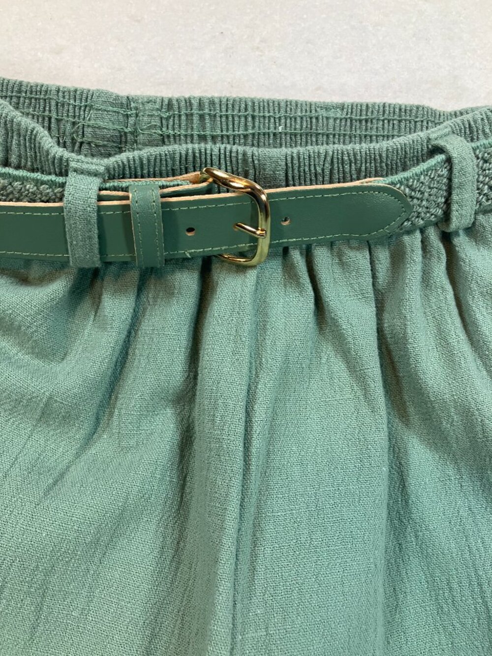 Alfred Dunner Womens Sage Green Elastic Waist Belted Pants Size 8 - Picture 5 of 5